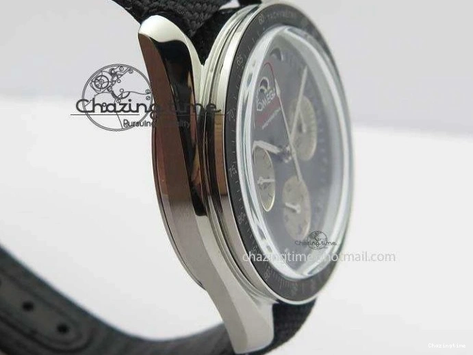 0314 Speedmaster Apollo XVII Gray Dial On Black Nylon Strap Manual Winding Chrono Movement FastDry 8208